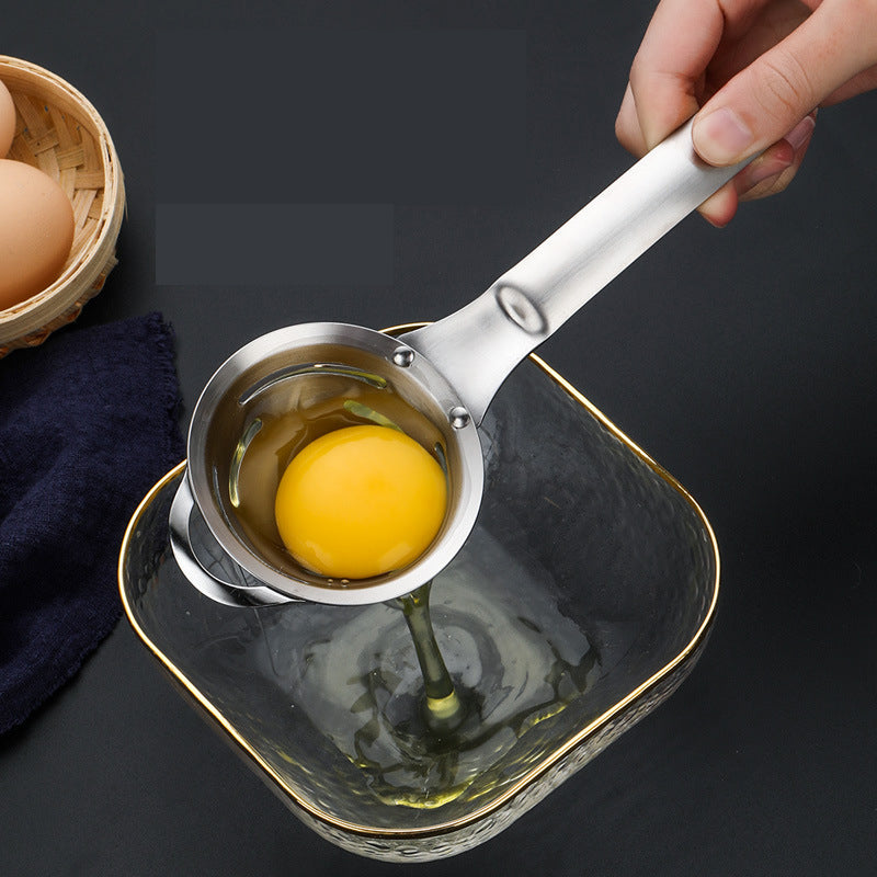 304 Stainless Steel Egg White Separator One-Piece Thickened Egg Filter Kitchen Baking Gadget Egg Yolk Separation