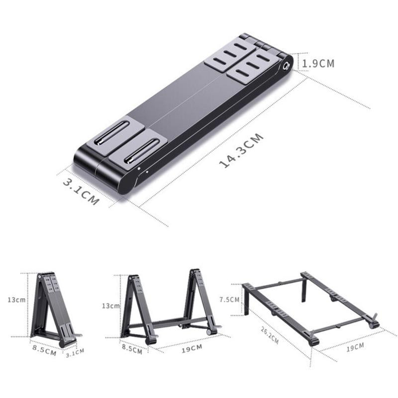 3 In 1 Foldable Laptop Holder Adjustable Aluminum Tablet Desktop Holder For Phone/iPad/Laptop Notebook Cell Phone Holder Stand Support