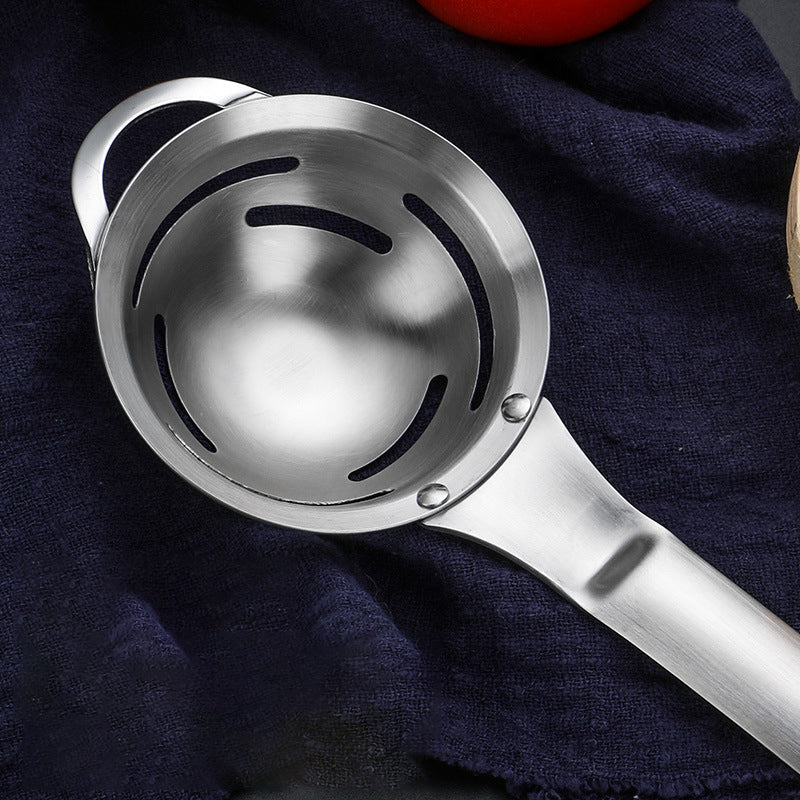 304 Stainless Steel Egg White Separator One-Piece Thickened Egg Filter Kitchen Baking Gadget Egg Yolk Separation