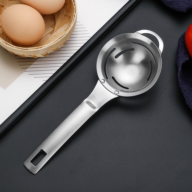 304 Stainless Steel Egg White Separator One-Piece Thickened Egg Filter Kitchen Baking Gadget Egg Yolk Separation