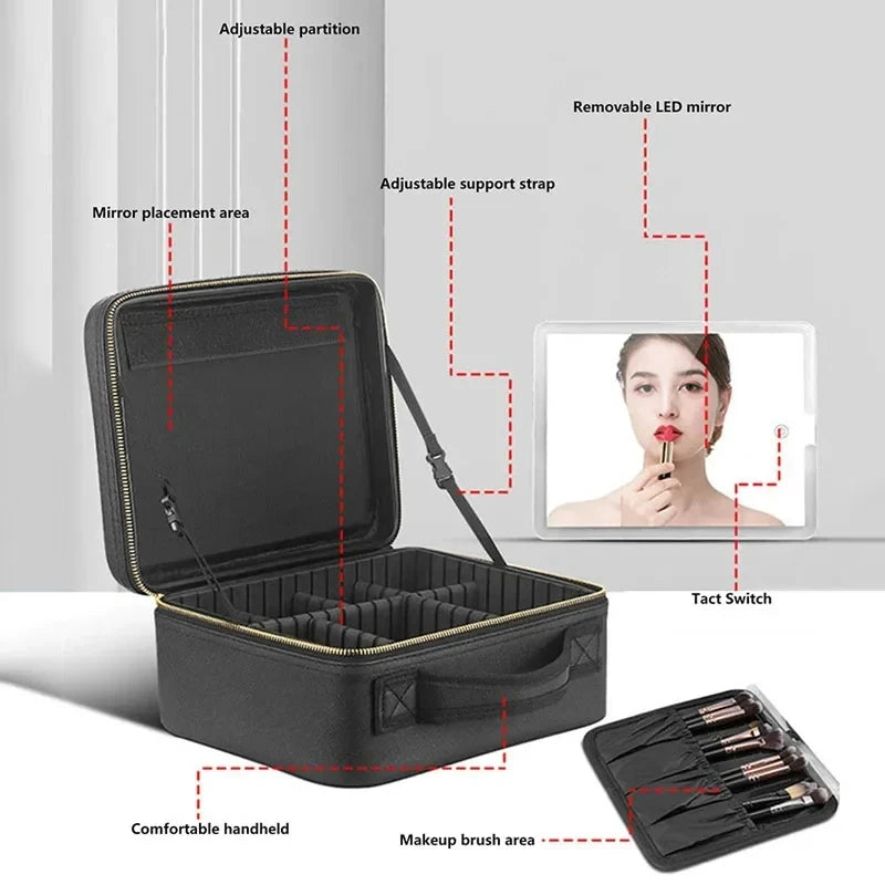 Portable LED Makeup Bag