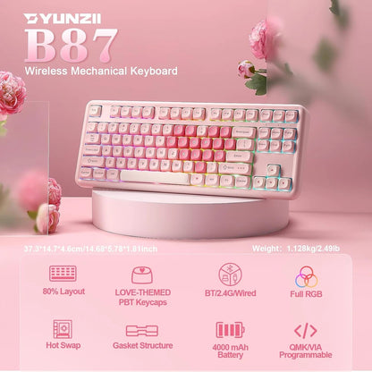 YUNZII B87 Wireless Mechanical Keyboard
