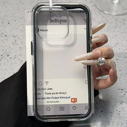 Suitable for Apple 17 ProMax phone case 2-in-1 solid color border transparent iPhone 15 anti drop 14 soft case 16