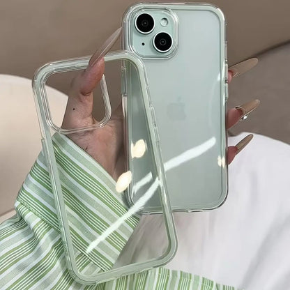 Suitable for Apple 17 ProMax phone case 2-in-1 solid color border transparent iPhone 15 anti drop 14 soft case 16